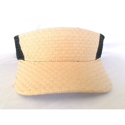 （24）BRAND NEW MM COLLECTIONS STRAW TRUCKER LOOK SPORTS VISOR CAP NATURAL/BLACK  eb-75221399